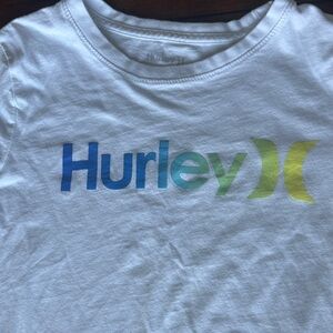 Hurley Kids' White Tee with Blue and Green Logo